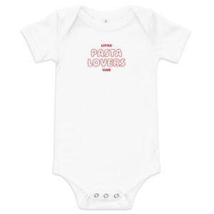 Baby short sleeve one piece PASTA LOVERS (embroidery)